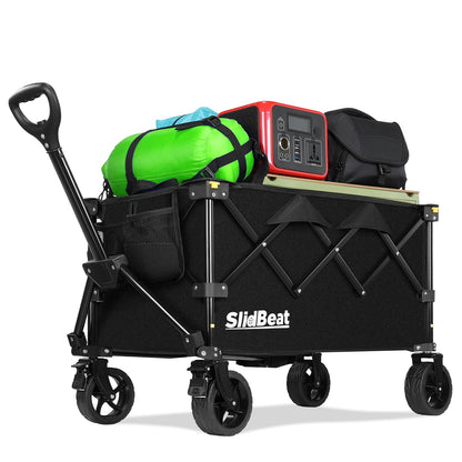 SLIDBEAT XL Faltbarer Bollerwagen 120L - All Terrain Räder. Faltbarer Transportwagen, 120L Volumen, mit All Terrain Rädern für Lasten im Gelände.