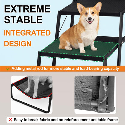 Niubya Hundetreppe Auto klappbar, 6 Stufen, Einstiegshilfe bis 90 kg