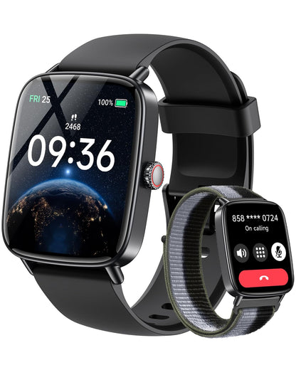 Gydom Smartwatch Herren IDW28 mit Telefonfunktion, 1,85 Zoll, schwarz