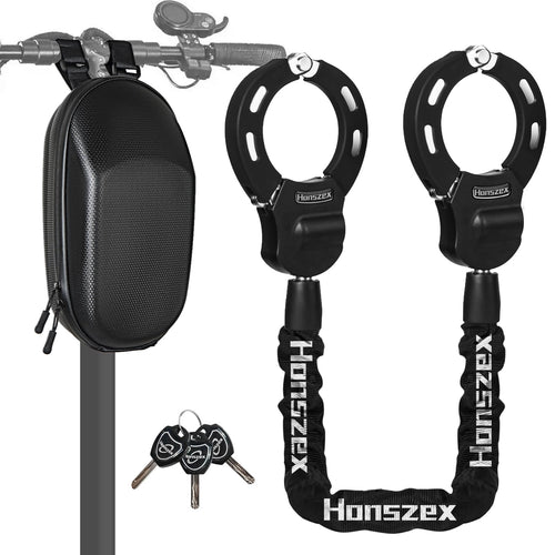 Honszex Scooter Lock Handschellenschloss für E-Scooter und E-Bike mit Stahlkette und Gummihülse