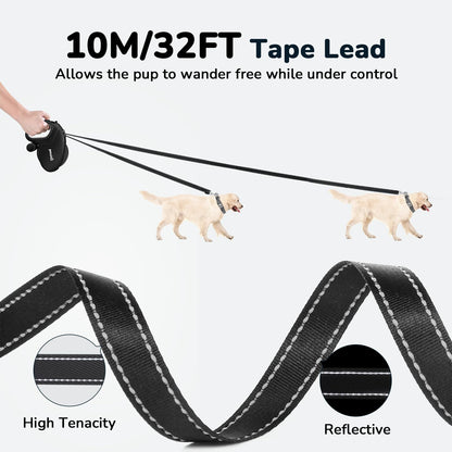 Pecute Rollleine 10 m, einziehbare Hundeleine für Hunde bis 50 kg