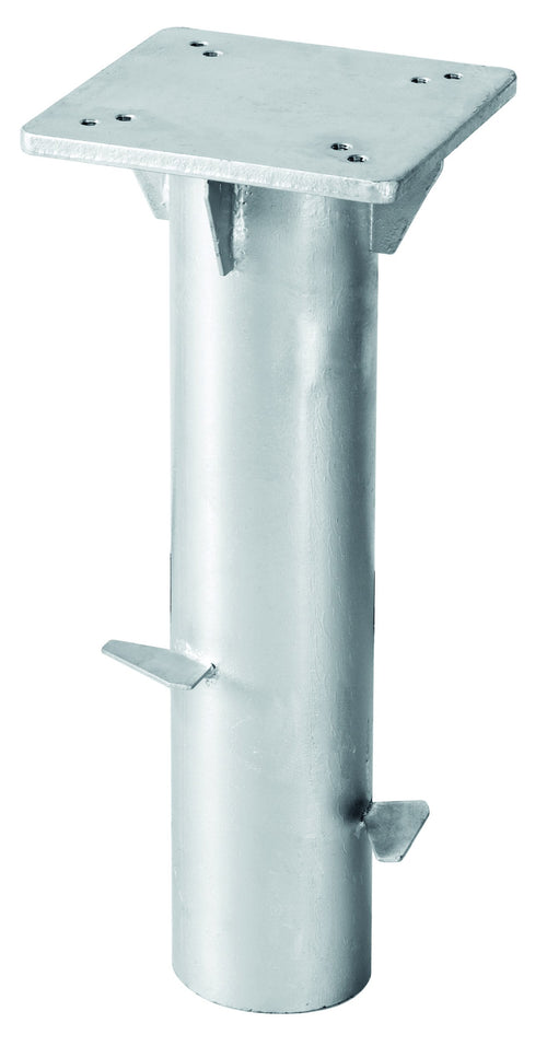 Schneider Universal-Bodenplatte 897-00 Ampelschirm zum Einbetonieren. Rechteckige, graue Stahlplatte zur stabilen Erdverankerung von Ampelschirmen.