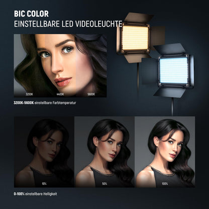 NEEWER 660 LED Bi-Farbe Videolicht Panel 2er-Set mit Stativen