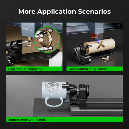 xTool RA2 Pro Rotationsachse für zylindrische Laser Gravuren