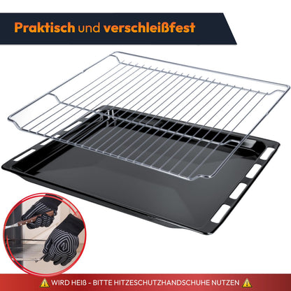 Kenekos Backblech-Set mit Grillrost 465 x 375 mm für Bosch Siemens