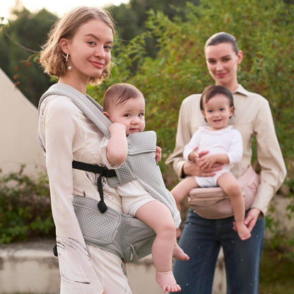 Momcozy Babytrage 2-in-1 Hüftkissen - Neugeborene & Kleinkinder, Grau