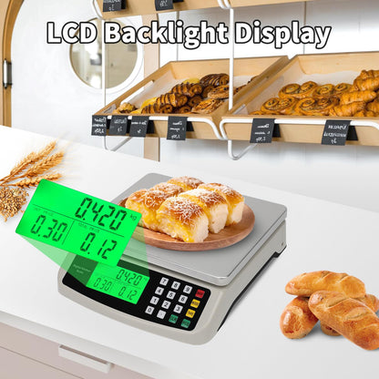 KNSWE Küchenwaage Digital Edelstahl 40 kg mit Zähl- und Tarafunktion