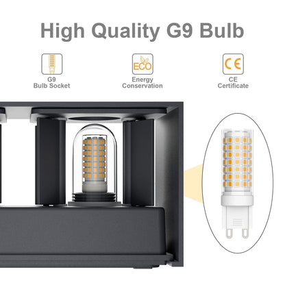 Klighten LED Wandleuchte Innen/Aussen G9 austauschbar IP54 Anthrazit