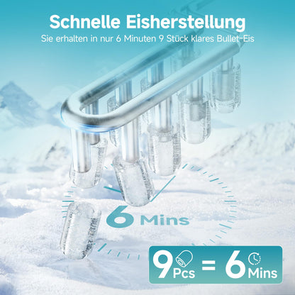 EUHOMY Eiswürfelmaschine klein, 12 kg/Tag, selbstreinigend, schwarz