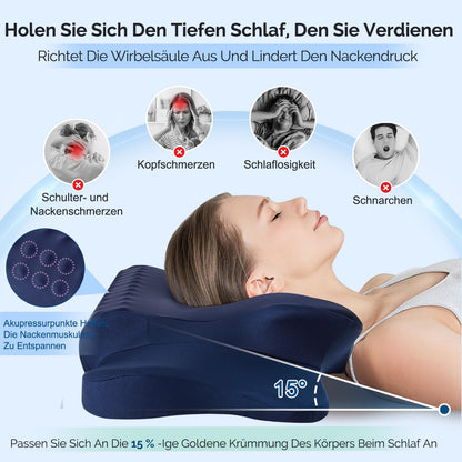 FAIORD Nackenkissen Memory Foam, ergonomisches Kopfkissen