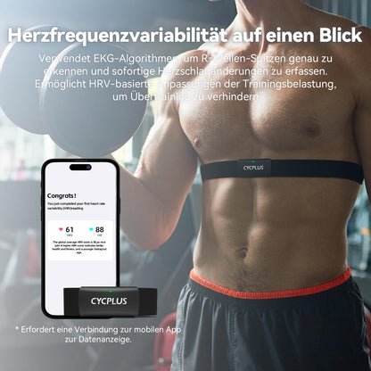 CYCPLUS H2Pro Herzfrequenz-Brustgurt mit Bluetooth & ANT+, IPX7