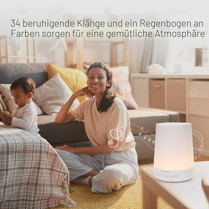 Momcozy DB03 White Noise Machine Baby, 34 Geräusche, Nachtlicht, weiss