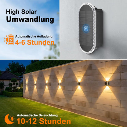 ELLASAY Solar Wandleuchte Aussen Up-and-Down IP65 8er-Pack