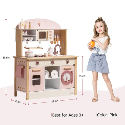 ROBUD Holz Spielküche für Kinder – modernes Spielzeugküche Set