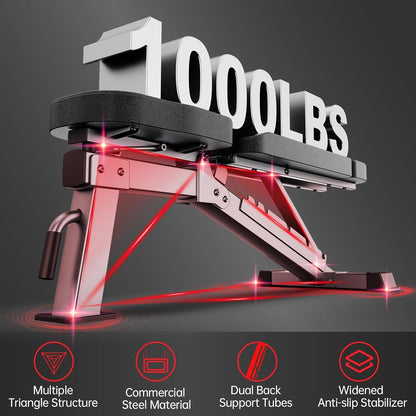 JOROTO Hantelbank MD80 – Einstellbare Fitness Schräg- & Flachbank