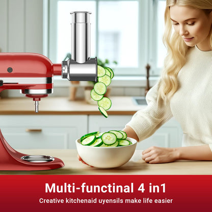 GVODE Edelstahl Hobel Shredder Aufsatz für KitchenAid – Silber