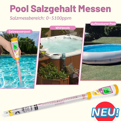 UIUZMAR Digitaler Poolsalztester, Salzmessgerät 0–5100 ppm, UI-E03S