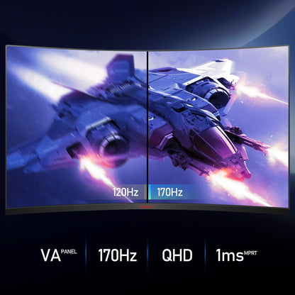 KOORUI Curved Gaming Bildschirm 32" QHD 170Hz VA Panel