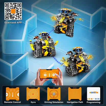 HiWEEGO Technik Roboter Bausatz 5-in-1 mit Fernbedienung und App