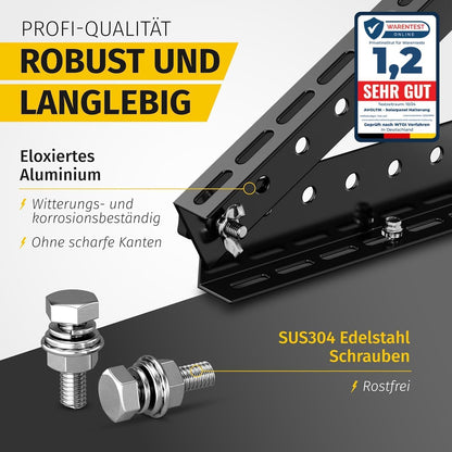 Avoltik Solarpanel Halterung 2er Set aus Aluminium, 0-90°, bis 114 cm