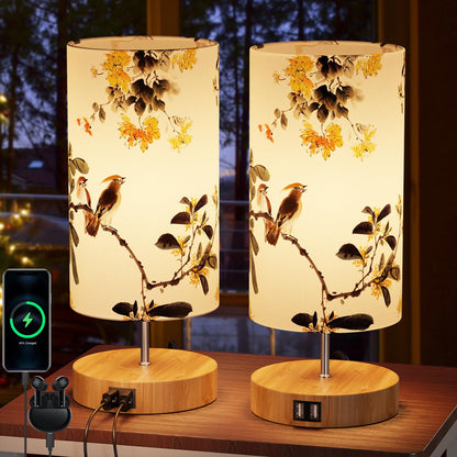 GPATIO Moderne LED Nachttischlampe Touch Dimmbar – 2er Set USB. Spendet dimmbares LED-Licht am Nachttisch mit USB-Anschluss.