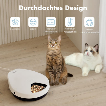 UBPET F10 Futterautomat Katze Nassfutter Kühlung 5 Mahlzeiten