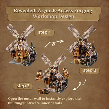 PANTASY Steampunk Windmühlen Werkstatt Bauset - motorisiert