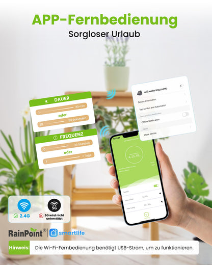 RAINPOINT WiFi Bewässerungssystem, Tropfbewässerung für 10 Pflanzen