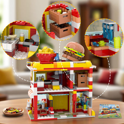 HOGOKIDS City Burger-Truck 2-in-1 Klemmbausteine, 826 Teile