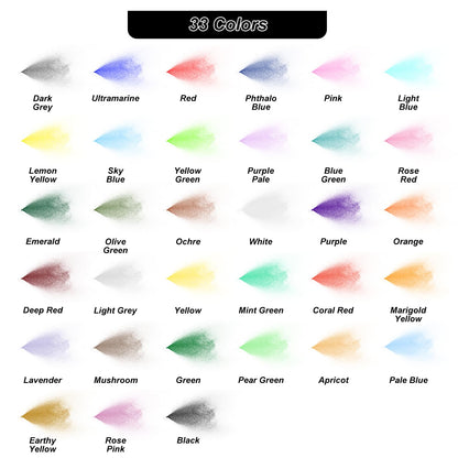 HOMY ARTY Airbrush Farben Set, 54 Acrylfarben auf Wasserbasis, 20 ml