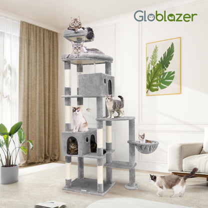 Globlazer Kratzbaum XXL F83 für grosse Katzen – Hellgrau