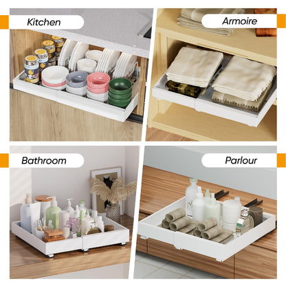 iHomara 2er Set Auszieh-Schubladen für Küchenschränke 53 cm tief