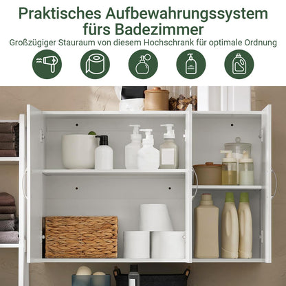 SoBuy FRG231-L-W Badezimmerschrank Wandschrank – Weiss