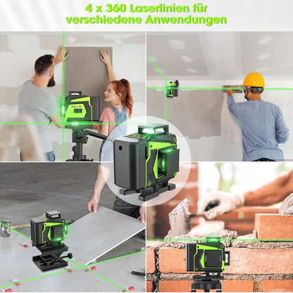 Pdgrid Kreuzlinienlaser MW3-16G, 4x360° grün, selbstnivellierend