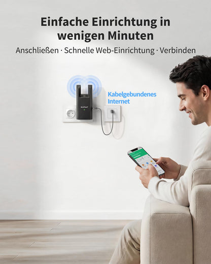 BrosTrend AC1200 WLAN Access Point, Dualband mit Gigabit-Port