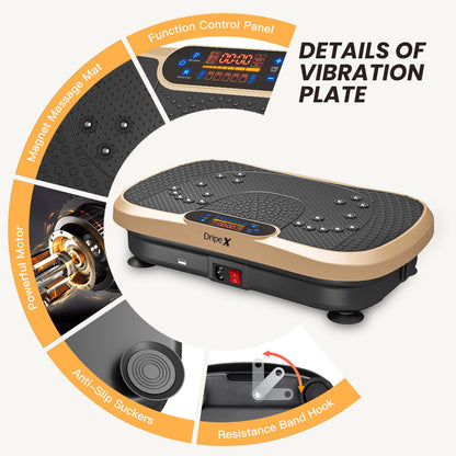 Dripex Vibrationsplatte 3D Trainingsgerät, 99 Stufen, Bluetooth