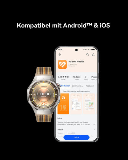 HUAWEI Watch GT 6 Pro Smartwatch mit GPS und EKG, 46 mm, Schwarz