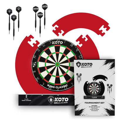 KOTO Tournament Dartscheibe Set – Schwarz mit Surround & Darts