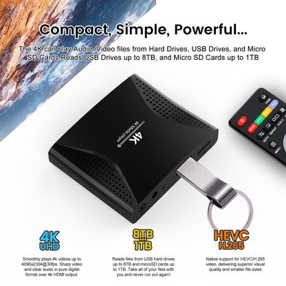 ZUMKUNM 4K Media Player für USB und Micro-SD mit HDMI und AV