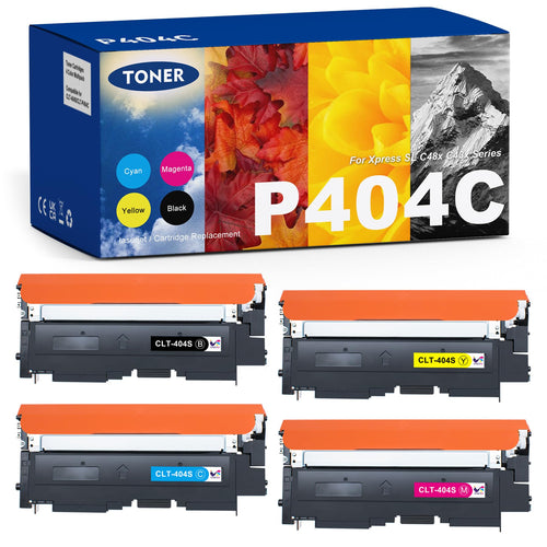 ONLYU Tonerkartuschen kompatibel mit Samsung CLT-404S, 4er-Pack in Schwarz, Cyan, Magenta und Gelb
