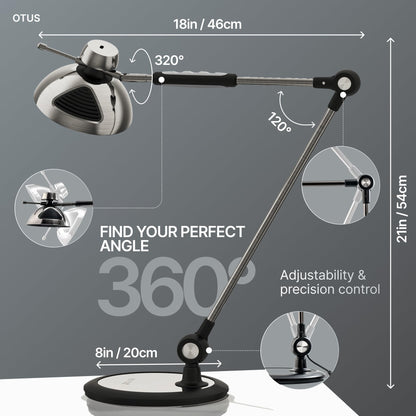 OTUS Schreibtischlampe LED dimmbar – Gestensteuerung, retro Flexarm