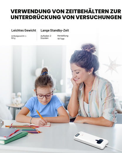 iDiskk Handy-Sperrbox mit Timer, Handy-Safe für iPhone, Weiss