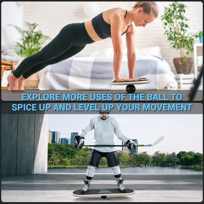 Sportneer Balance Board Holz – 7 Modi, Roller & Ball