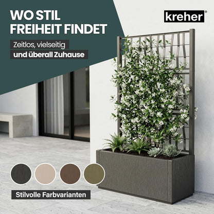 Kreher Ethica Rankgitter mit Pflanzkasten, Anthrazit, 80 x 36 x 140 cm