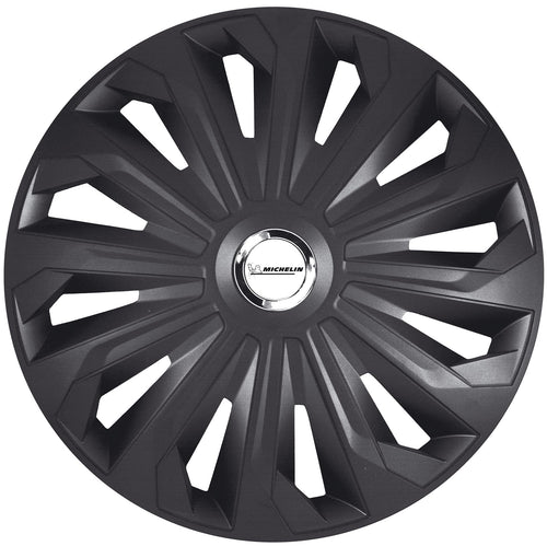 Michelin Radkappen MX-FB 15 Zoll Radzierblenden 4er Set Schwarz aus hochglanzlackiertem ABS-Kunststoff