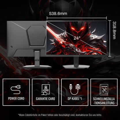 Minifire MFG24F4L Gaming Monitor Full HD 24 Zoll 180Hz 1ms
