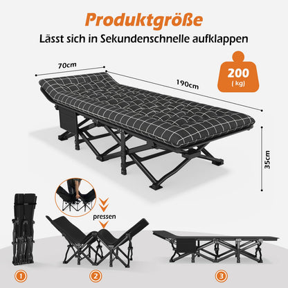 ATORPOK SHOP Campingbett Feldbett klappbar - Schwarz