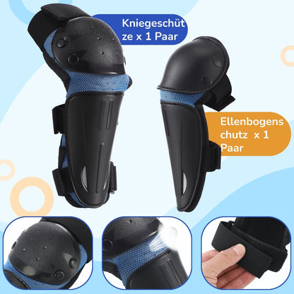 yeesport Kinder Protektoren Set mit Brustpanzer, schwarz