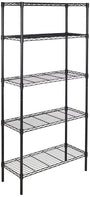 Amazon Basics Aufbewahrungseinheit Schwerlastregal 5 Böden Schwarz. Stabiles schwarzes Regal mit 5 Etagen für Schwerlastlagerung.