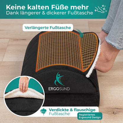 ERGOSUND Fussstütze höhenverstellbar, ergonomisch, mit Fusstasche